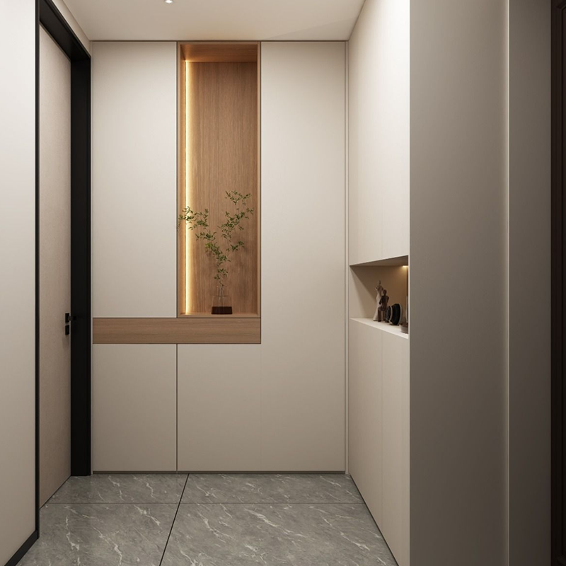 奶油原木风鞋柜